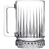 Pasabahce Elysia Coffee Mugs, 10.5 oz Glass Cups, Set of 2 | Glass, Clear, Tempered, Stackable, For Coffee, Tea, Daily Use