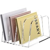 YUXUN Desk File Organizer,4-Section Clear Acrylic Desk Organizer,Vertical File Sorter Holder Organization for Office School &amp; Classroom