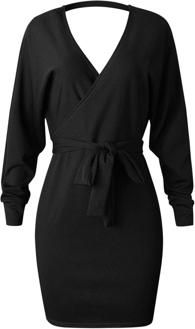 white wrap sweater dress