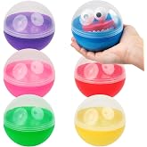 Capsule Vending Machine Translucent Round Capsules Empty 14 pcs 3.9 inch - Gumball Machine Capsules Easter Basket Stuffers Birthday Gifts - DIY Craft Supplies Claw Machine Refills in Bulk
