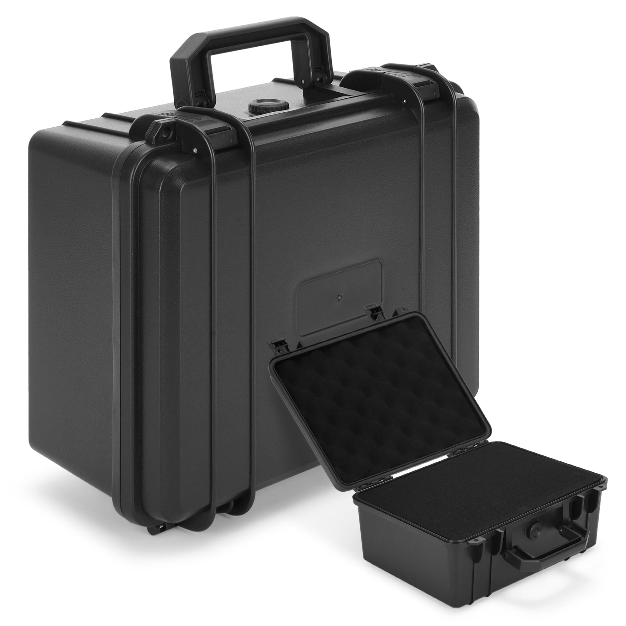 MYOYAY Waterproof Hard Case with Foam Insert, Portable Tool Box with Shock- Proof Sponge Waterproof Grade IP67, Camera Hard Case, Explosion Proof Box, 28 x 24 x 12.7cm