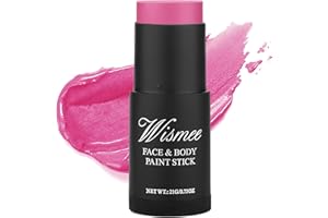 Wismee Pink Eye Black Face Paint Stick (0.75Oz) Non-Toxic Oil Based Face Makeup Body Paint Sticks High Pigmented Pink Makeup Crayons for Halloween Special Effect Sfx Makeup