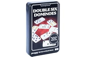 Pressman Premium Classics: Double Six Dominoes | Durable Tin Case with Instructions for 10 Different Games | 1-4 Players, Age