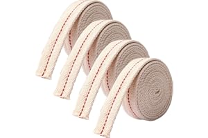 26 Feet / 4 Rolls Cotton Oil Lamp Wick, BetterJonny 3/4" Inch Replacement Oil Lanterns Wick for Oil Burners Paraffin Oil Wick