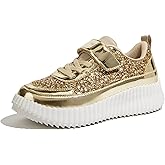 LUCKY STEP Kid's Glitter Running Sneaker Sparkly Braided Shiny Bling Princess Shoes School Athletic Walking Shoes for Children/Boys/Girls