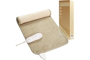 GOTCOZY Heating Pad for Back Pain Relief & Cramps,Electric Heating Pads for Neck and Shoulders with 2H-Auto Shut Off and 5 He