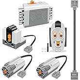 BriCool 6-in-1 Motor Kit, DIY Motorized Building Set, Power Function Motor Set with M-Motors, Remote Control, Receiver, Batte