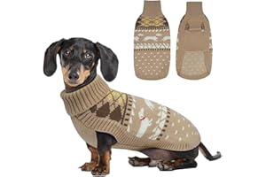 Lelepet Dachshund Sweater, Turtleneck Dog Sweaters for Small Dogs, Warm Pullover Knitted Pet Coat, Cold Weather Dachshund Clothes, Fall/Winter Cozy Outfit (XS-XL)