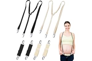 Jiuguva 6 Pcs Women's Suspenders for Pants Under Clothes and Maternity Suspenders for Pregnant Women Set 2 Pcs Y Back Style P
