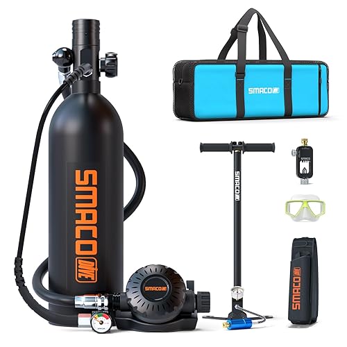SMACO Scuba Tank Diving Gear for Diver 1L Mini Scuba Tank up to 20 ...