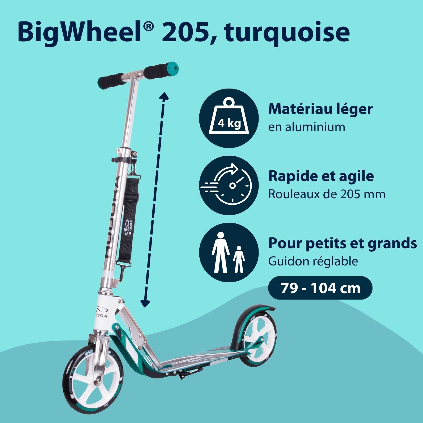 HUDORA Big Wheel Scooter 205 - Tret-Roller