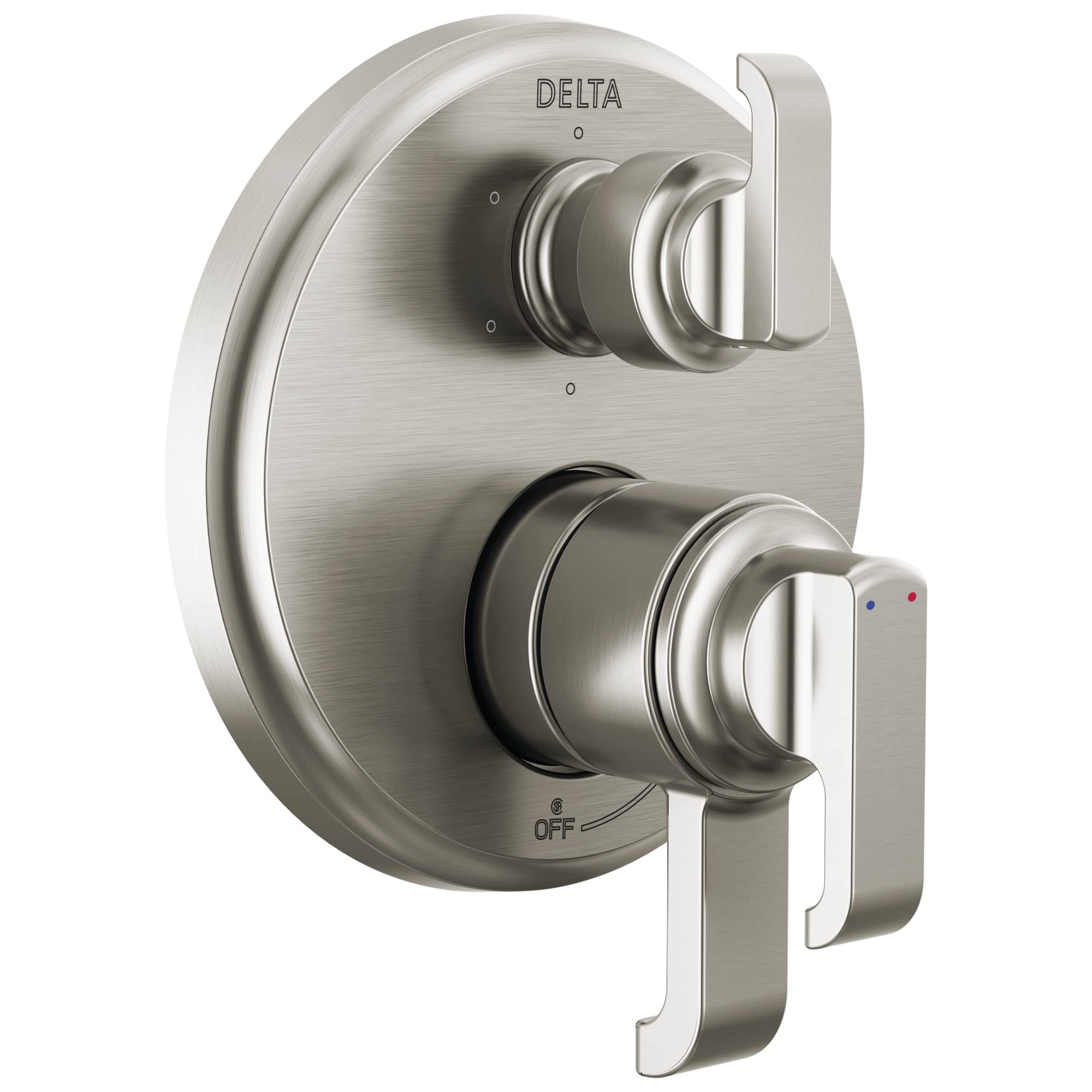 Photo 1 of Delta Faucet Tetra 17 Series Brushed Nickel 6-Setting Integrated Diverter Valve Trim Kit, Brushed Nickel Diverter Valve Trim Kit, Shower Trim Kit, Lumicoat Stainless T27989-SS-PR (Valve Not Included)