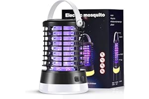 JUSTFX Bug Zapper,Mosquito Zapper for Indoor Outdoor,Mosquito Killer Lamp with 3 Light Modes,Waterproof Mosquito Trap USB Rechargeable Mosquito Repellent Fly Trap for Patio Backyard Camping and Hiking