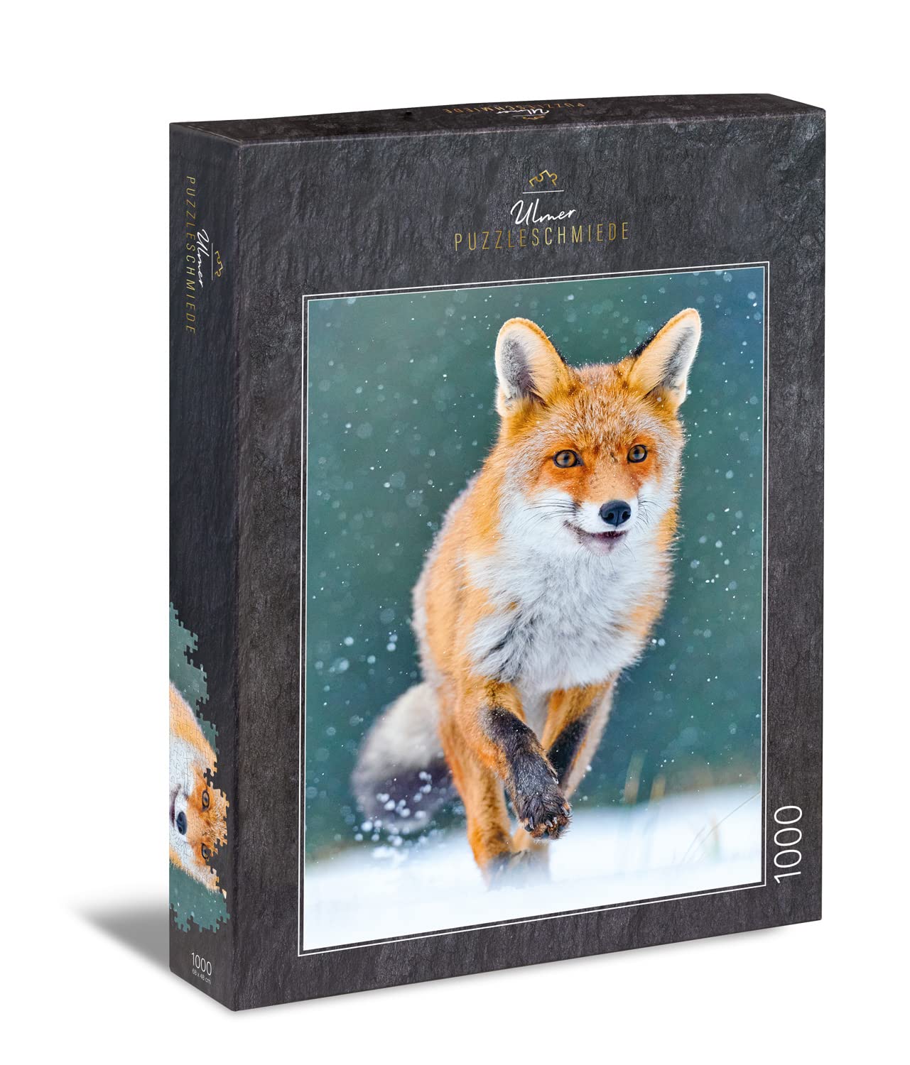 Ulmer Puzzleschmiede - Puzzle "The fox in winter": 1000 pieces jigsaw puzzle - A fox roaming the countryside in winter