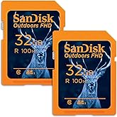 SanDisk 32GB 2-Pack Outdoors FHD SDHC UHS-I Memory Card (2x32GB)- Up to 100MB/s, C10, Trail Camera SD Card - SDSDUNR-032G-GN6