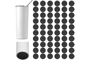 ZHGAOG Rubber Bottoms for Sublimation Tumblers Protective Anti-Slip Silicone Bottom with Adhesive, Non-Slip Silicone Coaster Rubber Bottom for Wine Tumblers, Skinny Straight Tumblers, and Mason Jars (60Pcs)