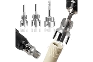 PVC Pipe Threader 3pcs 2026 Upgrated 1″ & 1/2″ & 3/4″ Pipe Threader Set for Plumbing Repairs Carbon Steel integrated internal