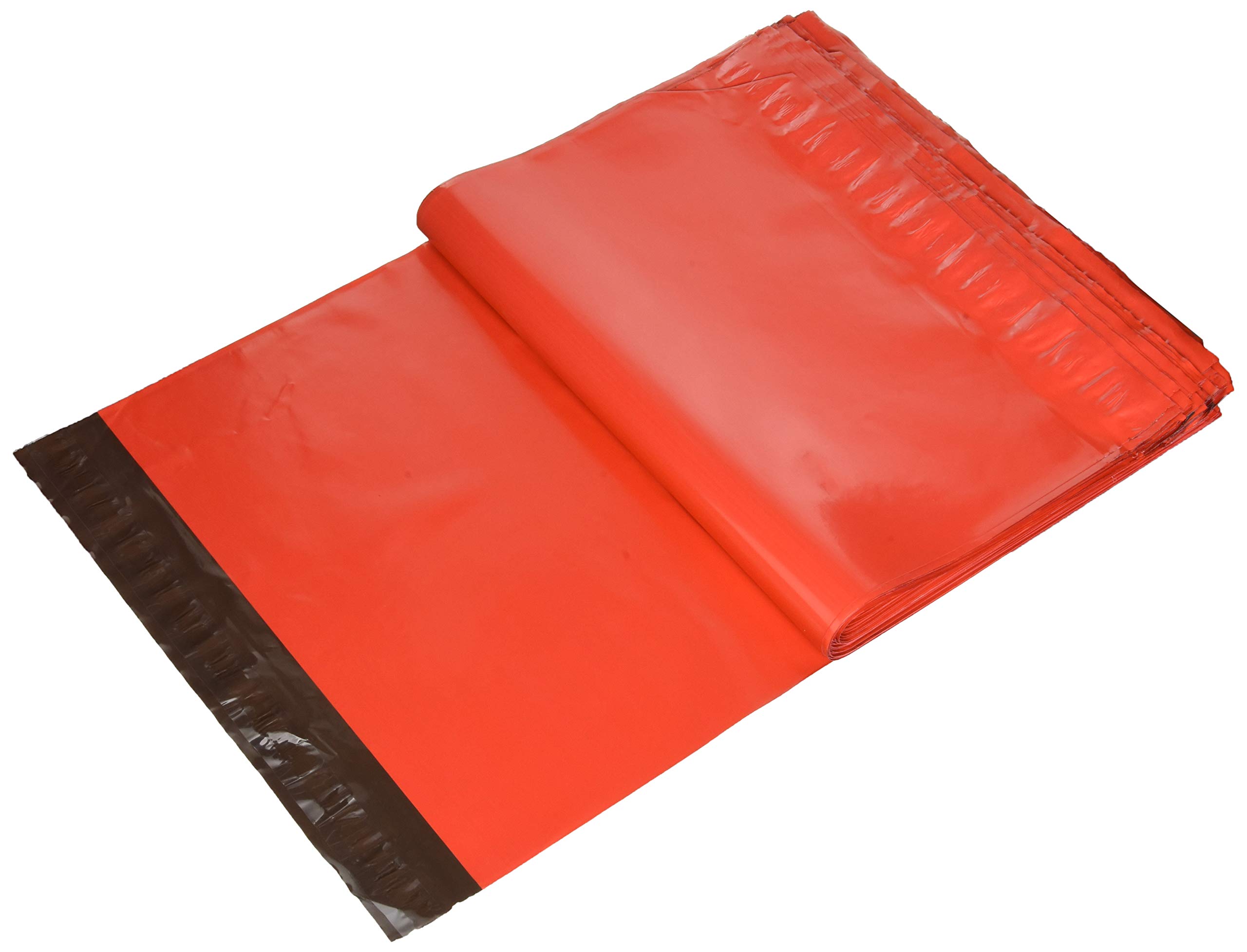 REALPACK 100 x Red Plastic Poly Mailing Bags Envelopes Size 12" x 16" 305mm x 406mm+(40mm Lip)