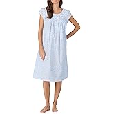 Eileen West Womens Sleepwear & Loungewear - Poetic Woven Lawn Collection - 100% Cotton Lightweight Cap Sleeve Waltz Nightgown