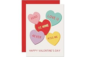 Sweetzer & Orange Be Mine Valentine’s Day Card – Gold Foil Candy Hearts 5x7” Card With Red Envelope & Gold Seal – “To The Swe