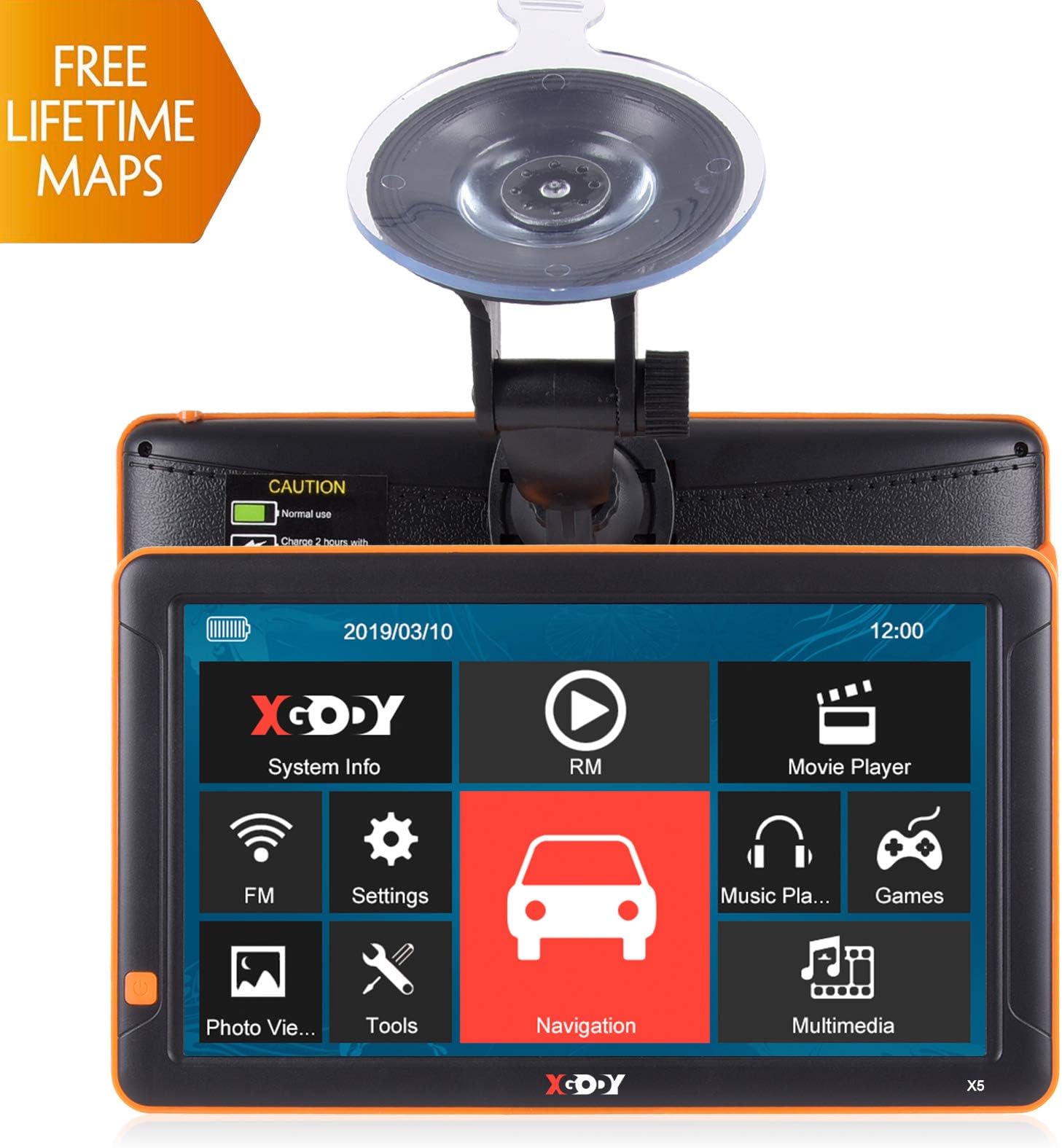 XGODY X5 9.0 inch Capacitive Screen 256M+8G Car Truck GPS Navigation Car Tracker SAT NAV Smart Reminder with Newest Navigator Europe Map Updated for Free 2019