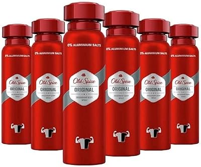 Old Spice Original Deodorant Body Spray 150 ml x6 48H Fresh 0% Aluminium