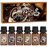 SALUBRITO Coffee Fragrance Oils Set, Premium Essential Oils for Diffuser, Candle, Soap Making, Blueberry Muffin, Eggnog Latte, Caramel Machhiato, Cafe Mocha, French Vanilla, Hot Chocolate, Scented Oil