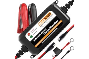 MOTOPOWER MP00206A 12V 1.5Amp Automatic Battery Charger, Battery Maintainer for Cars, Motorcycles, ATVs, RVs, Powersports, Boat and More