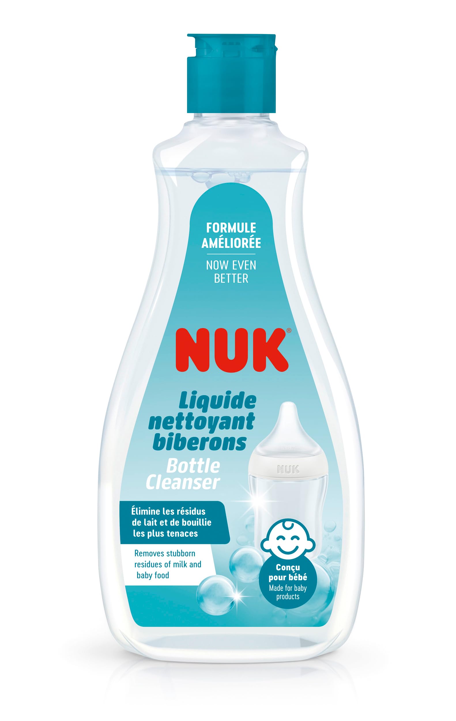 NUK Baby Bottle Cleanser | 500 ml | Ideal for Cleaning Baby Bottles, Teats & Accessories | Fragrance Free | pH Neutral | 100% Recycled Bottle