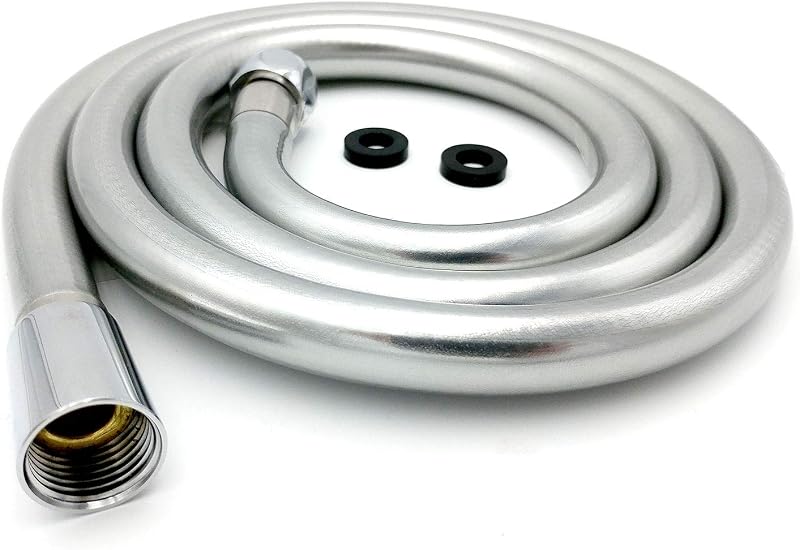 Xcel Home 1.5m WRAS Shower Hose Leak-Proof Pearl Silver PVC Anti-Kink Solid