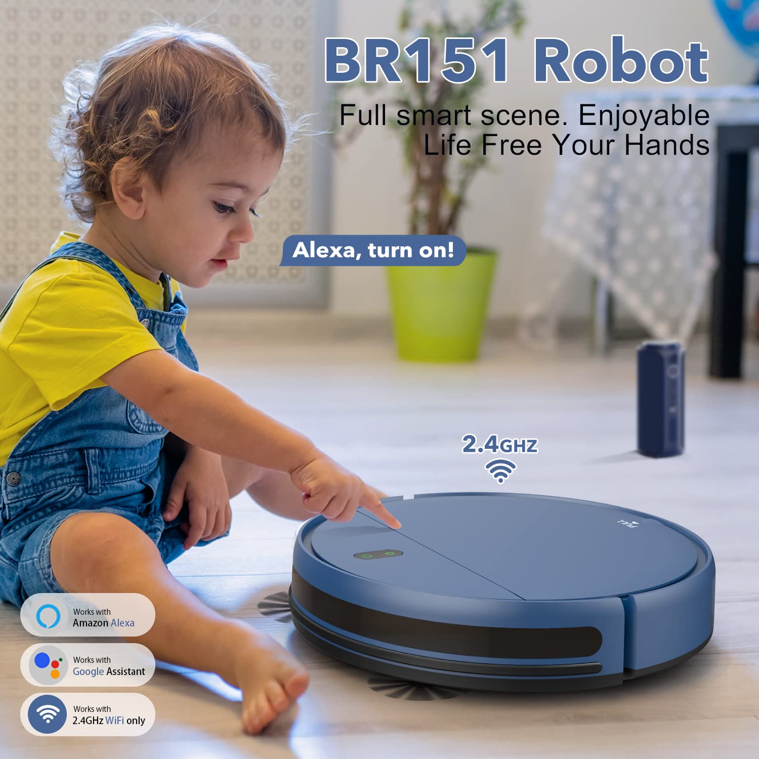 UMMUND Robot Vacuum and Mop Combo, 2 in 1 Robotic Vacuum Cleaner, with WiFi/App/Voice, Schedule Settings, Self-Charging, Ideal for Hard Floor, Pet Hair and Low Pile Carpet - Image 7