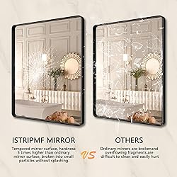 ISTRIPMF 36x36 Inch Black Bathroom Mirror,Rectangle