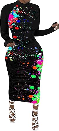 long sleeve calf length dress