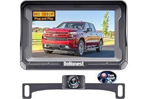 DoHonest Backup Camera and Monitor Kit HD 720P Easy Installation for Car/Suv/Pickup/Truck/Van/RV/Trailer Single Power Rear View System Driving/Reversing Use IP68 Waterproof Night Vision