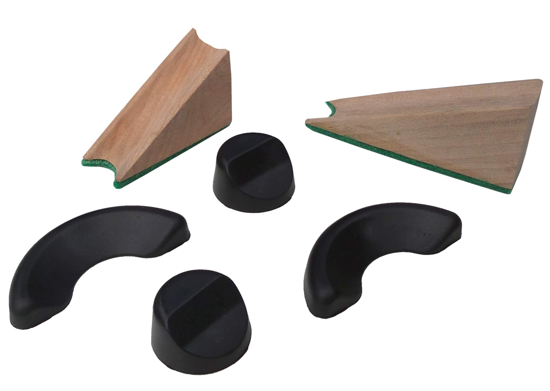 Acclaim Umpire Solid Rubber Bowling Measuring Wedges 2 Round 2.8 cm 2 Semi Circle 6 cm Plus 2 Piece Hardwood Wedges 8cm & 5 cm Concave Surface
