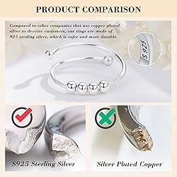 Vito Sterling Silver Anxiety Fidget Ring for