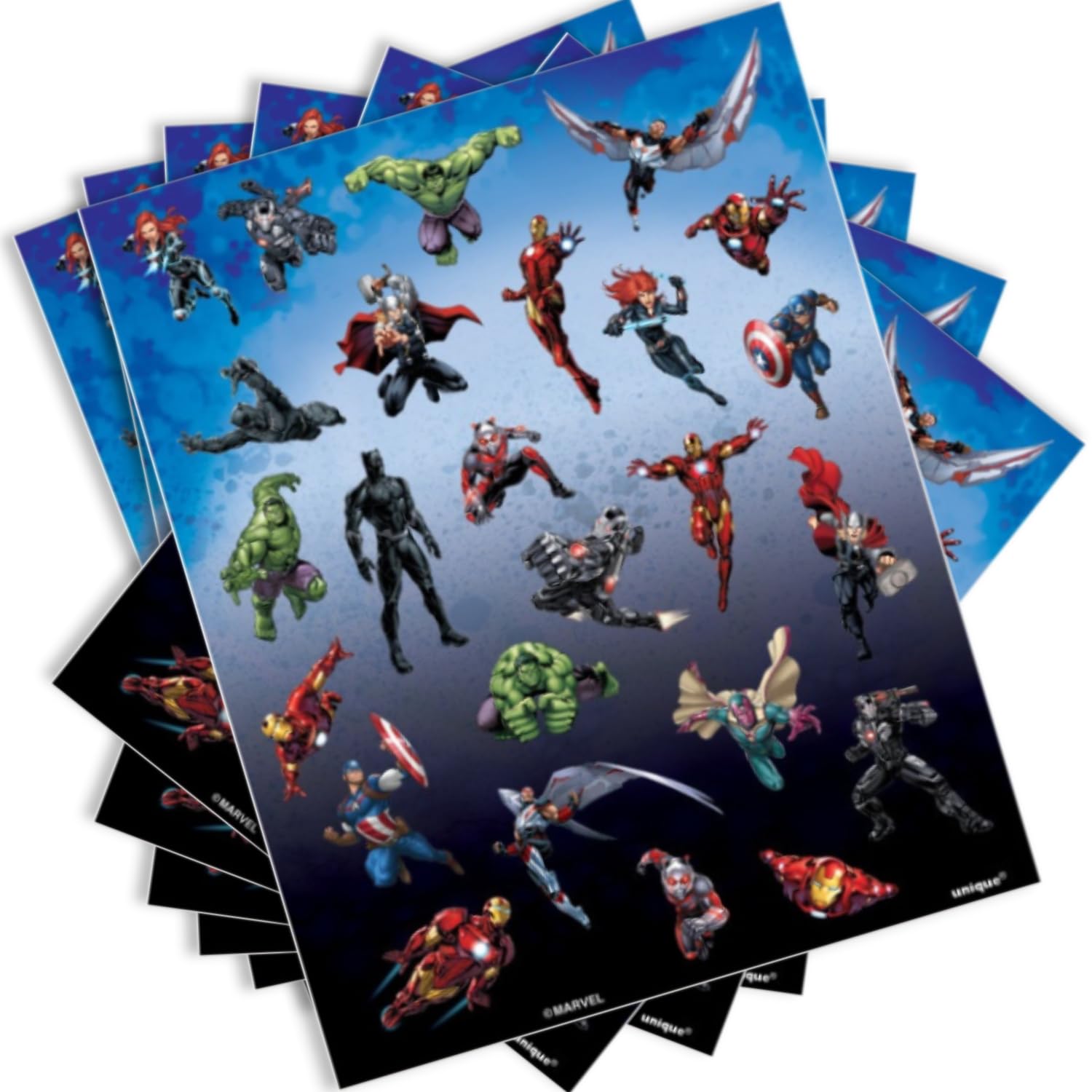 100 Marvel Avengers Superhero Stickers (4 Sheets of 25)