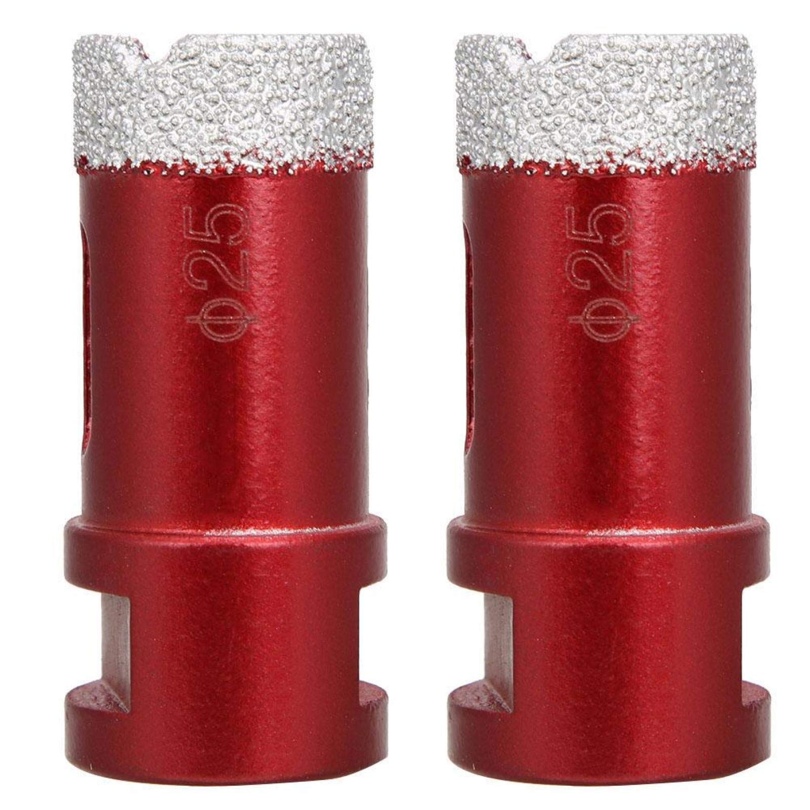 2Pcs Diamond Hole Saw Bits with M14 Female Thread for Drilling Ceramic Tiles and Marble - 20mm, 22mm, 25mm Sizes