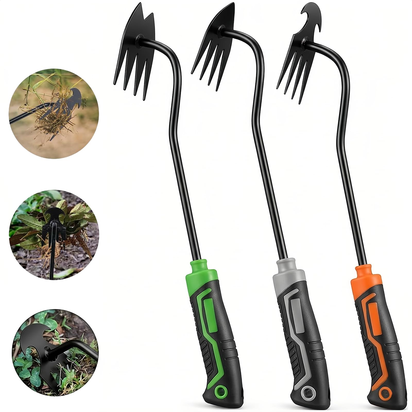 Photo 1 of 3pcs  Puller Tool Garden Weed Pulling Tool,Portable Garden Weeder Tool,Gardening Weeding Tools for Garden Hand Tools for Vegetable Gardening Backyard Farm Planting & Uprooting Weeding Tool