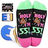 HAPPYPOP Funny Birthday Gifts - 30 35 40 45 50 55 Year Old Birthday Socks for Women & Men