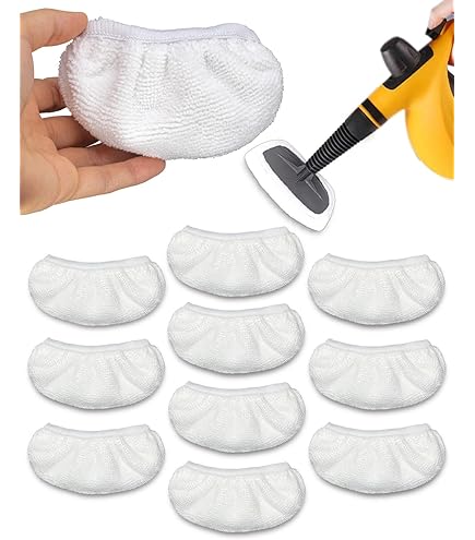 RuannoClean 10-Pack Steam Cleaner Pads – Universal Reusable Microfiber Pads For Handheld Steamers