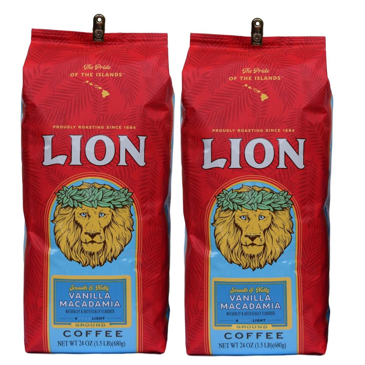 Lion Coffee, Vanilla Macadamia Flavor Light Roast Ground