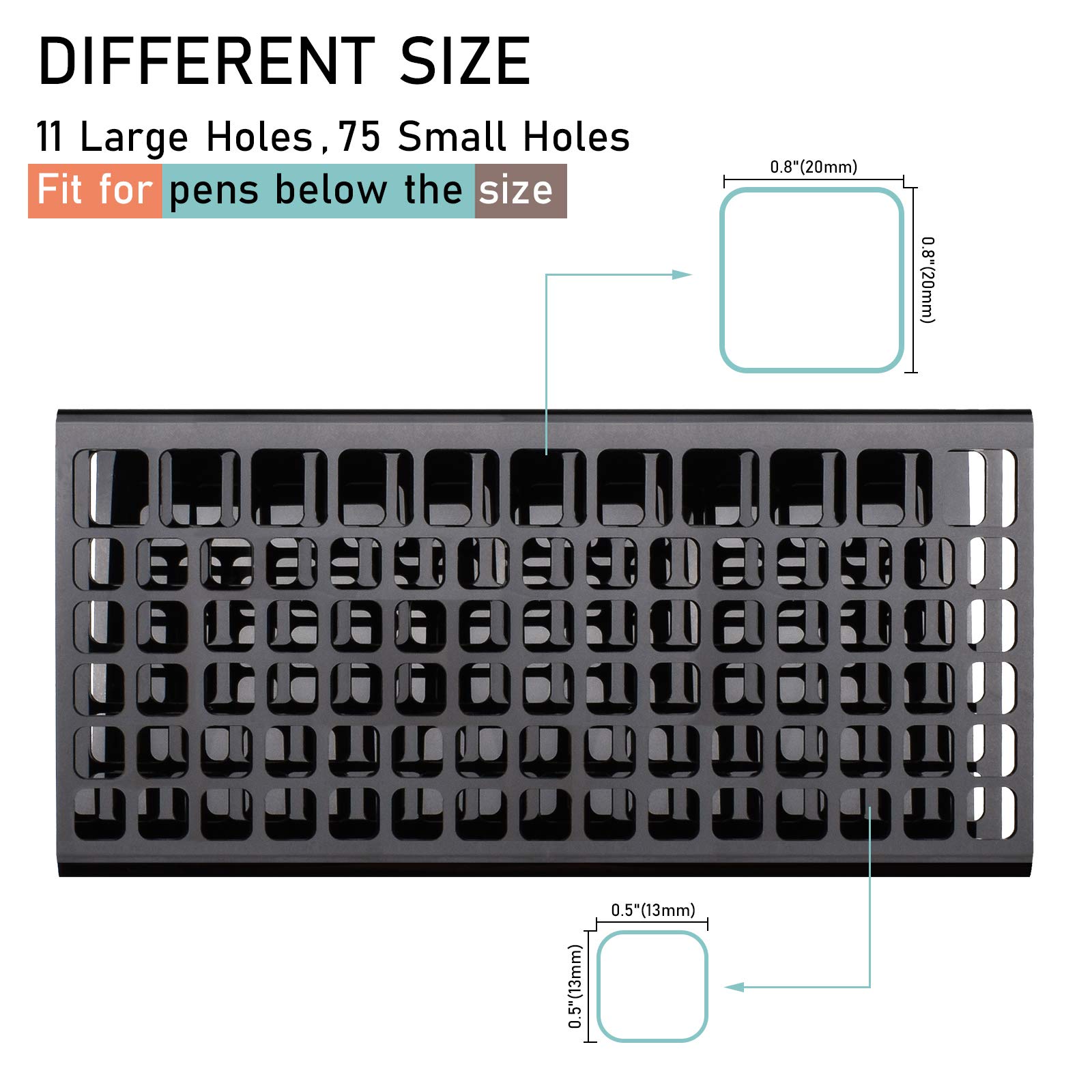 L\'ÉMOUCHET 86 Hole Acrylic Pencil & Brush Pen Holder - Desk Stand Organizer Holder for Pens, Paint Brushes, Crayons Colored Pencils, Sketch Pencils, Tombow Watercolor Brush Pens