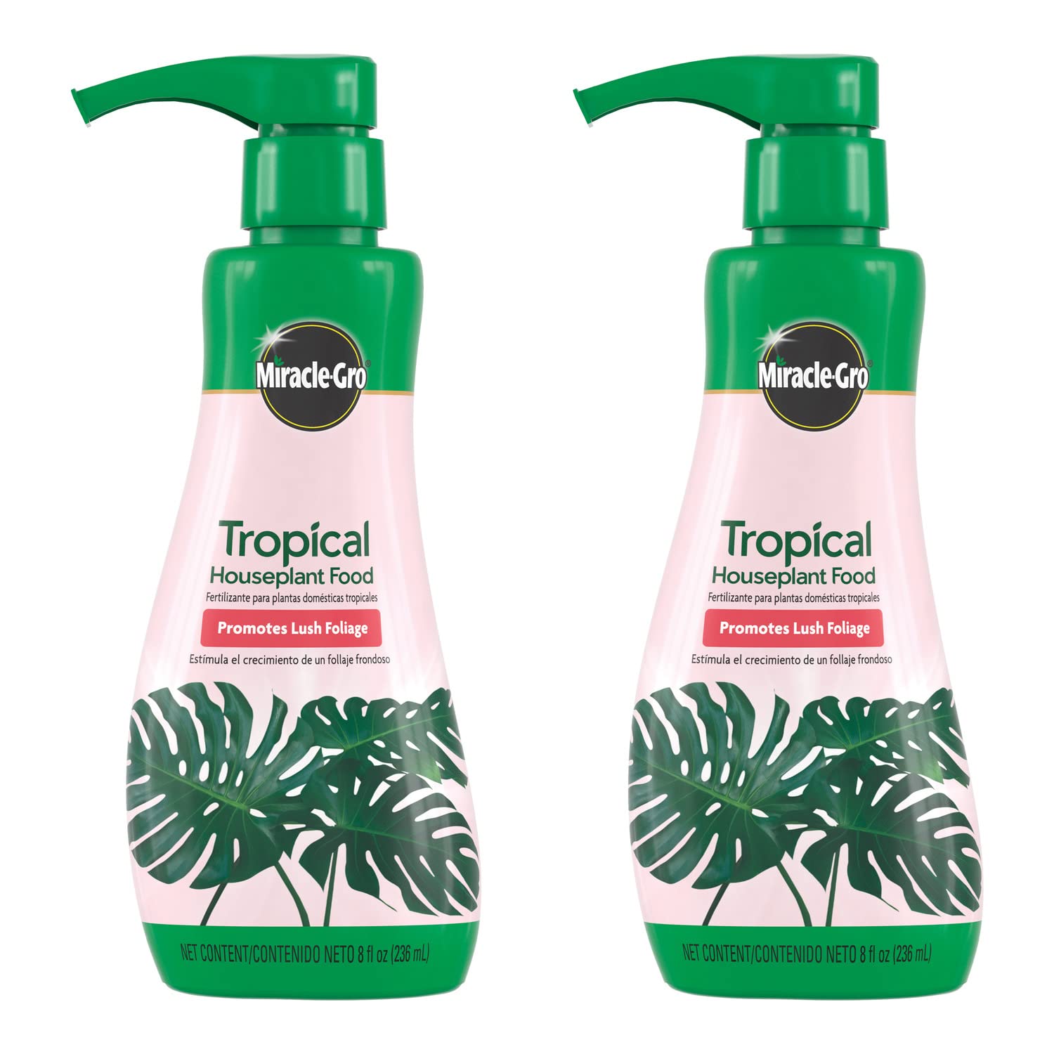 Photo 1 of Miracle-Gro Tropical Houseplant Food - Liquid Fertilizer for Tropical Houseplants, 8 fl. oz., 2-Pack