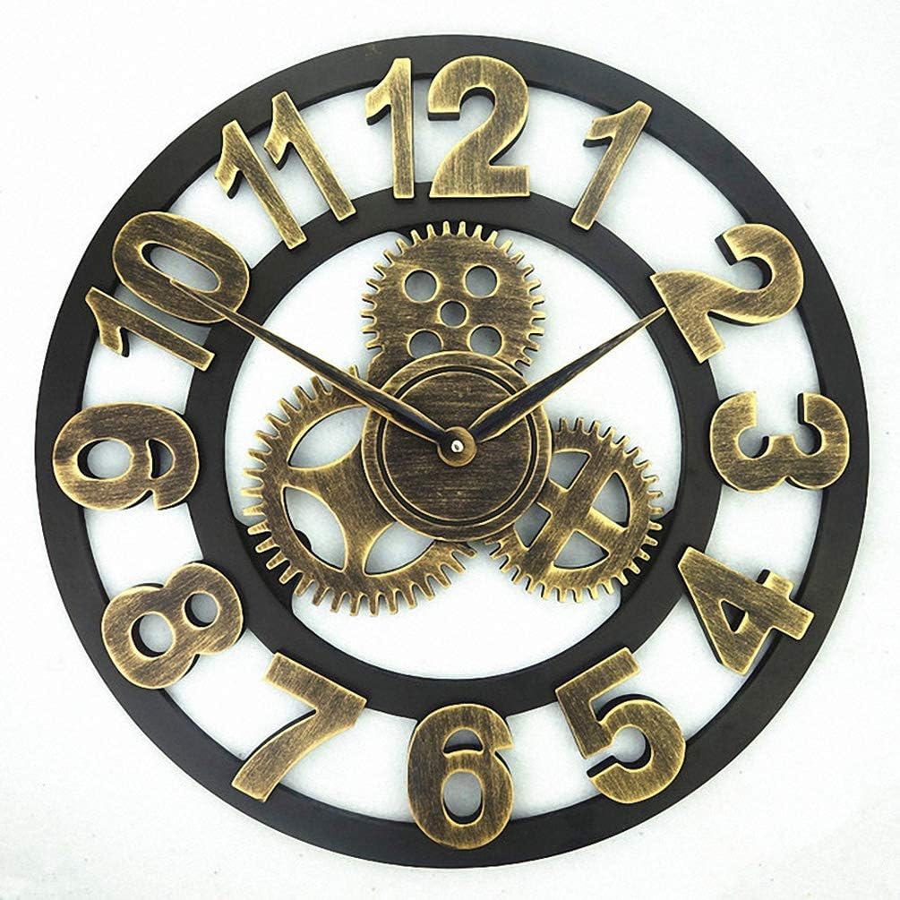 LXZSP Roman Numeral Wall Clock, Industrial Gear Wall Clock Decorative