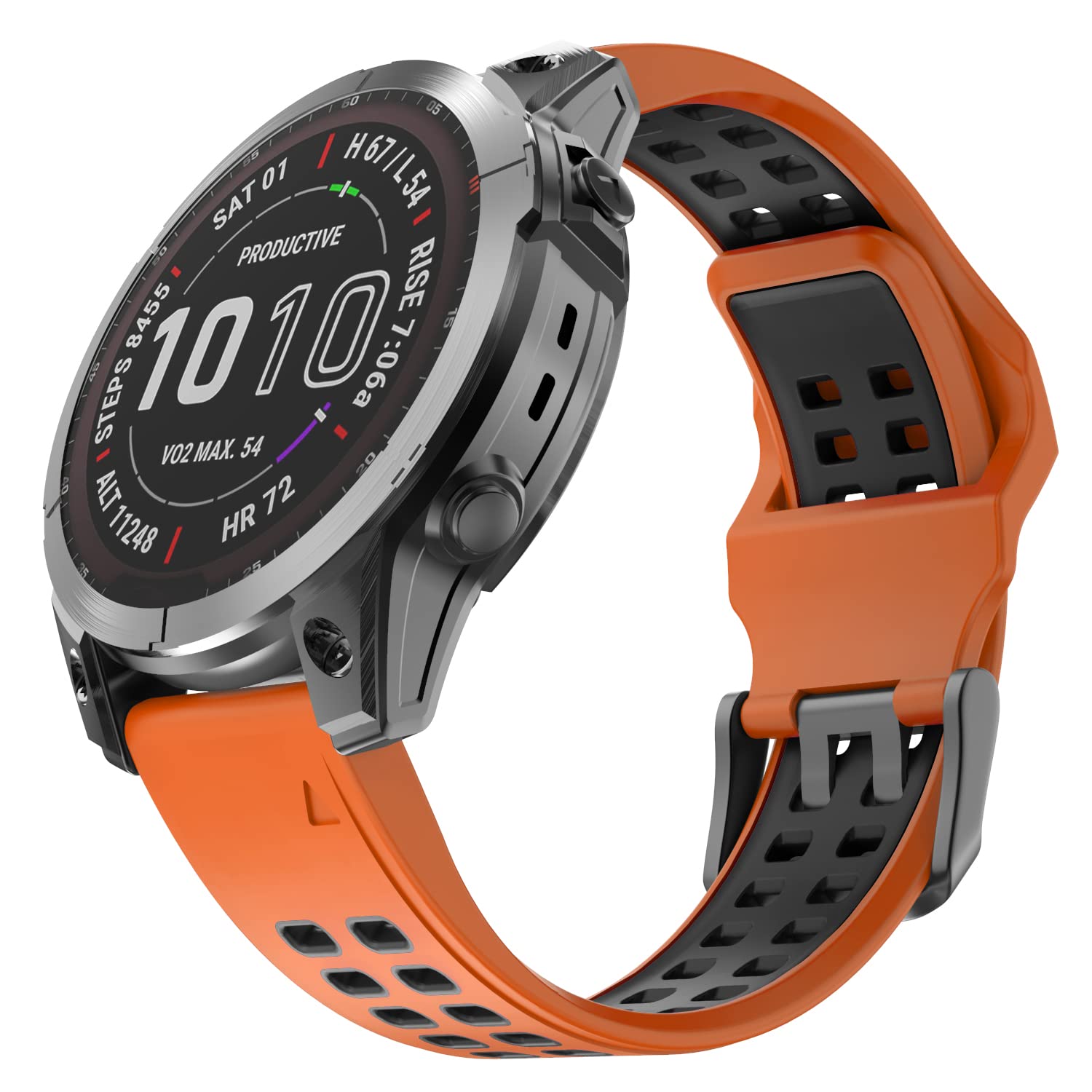 OVERSTEP Watch Strap for Garmin Fenix 7X, 26mm Soft Silicone Strap Replacement Wristband for Fenix 7X/Fenix 6X/Fenix 6X Pro/Fenix 5X/Fenix 5X Plus/Fenix 3/Fenix 3HR
