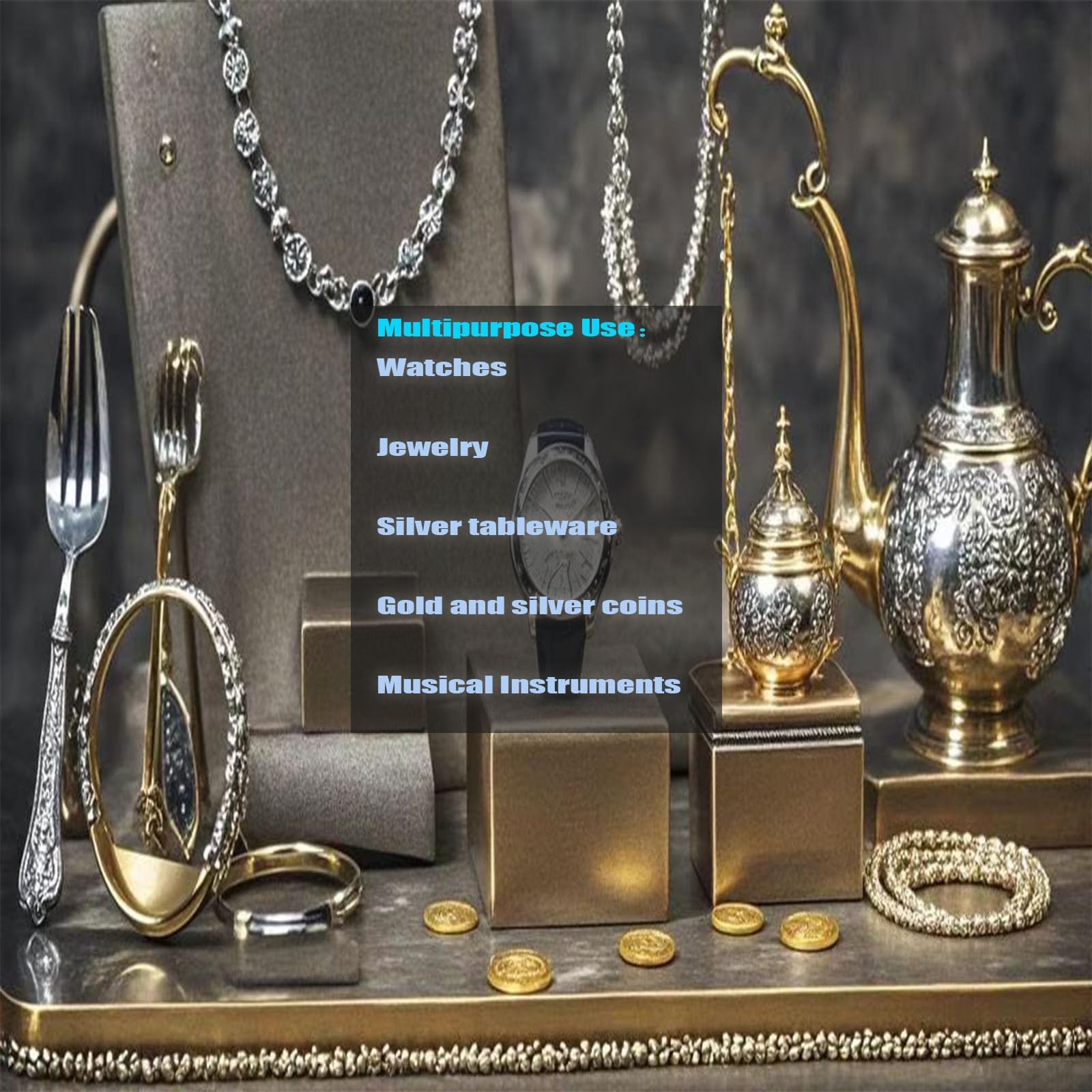 Pro Size Polishing Cloth Large Cleaning Cloths for Gold Silver and Platinum Jewelry Coins Watch, Silverware 11 x 14 inches Each Tarnish Remover Keeps Jewelry Shining (3PCS)