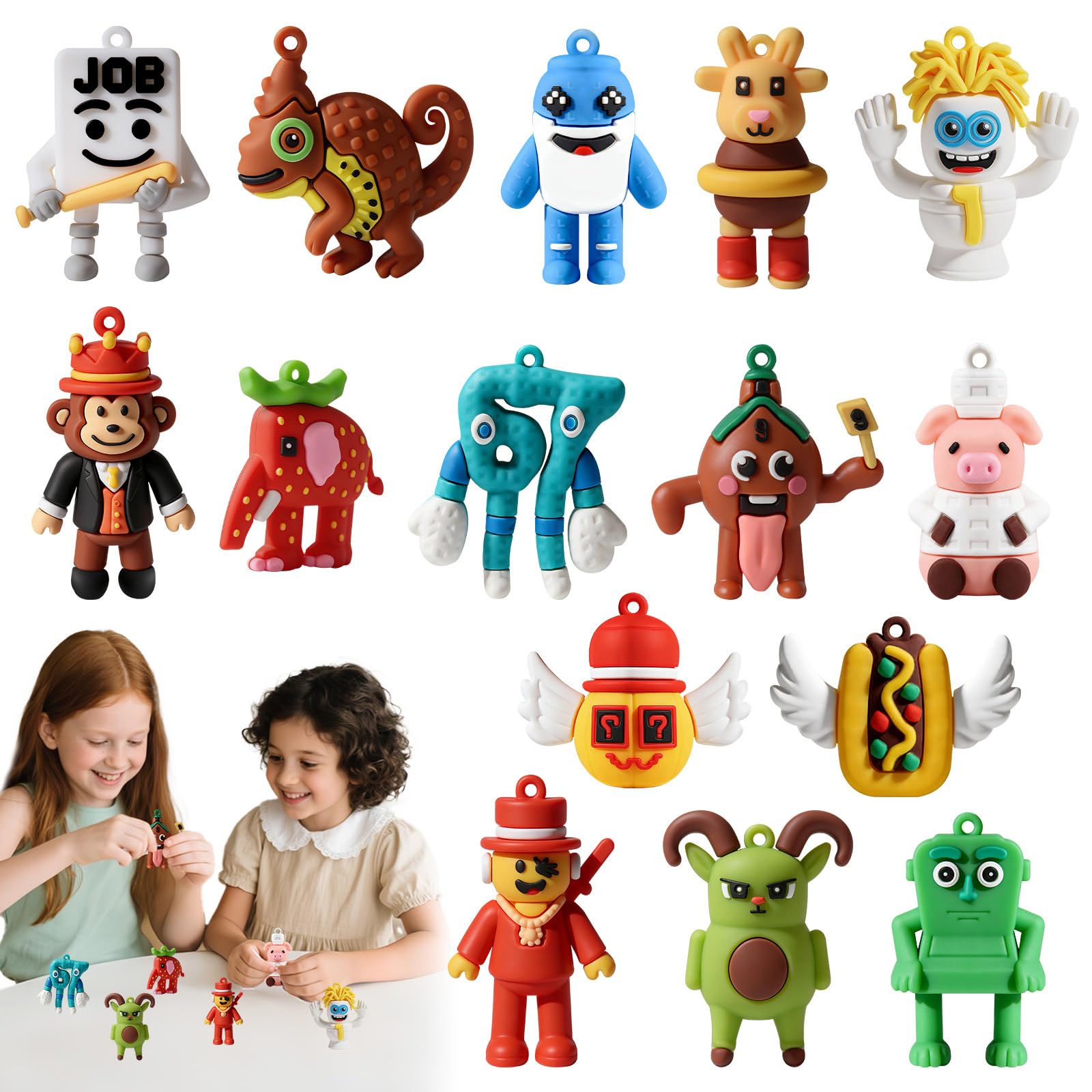 Steal a Brainrot Action Figures Set,Steal a Brainrot Collectible Figures for Kids&Adults,Esok Sekolah 67 Strawberry Elephant Raccooni Jandelini,Creative Desk Decor Gifts for Fans,Friends,Kids (15pcs)