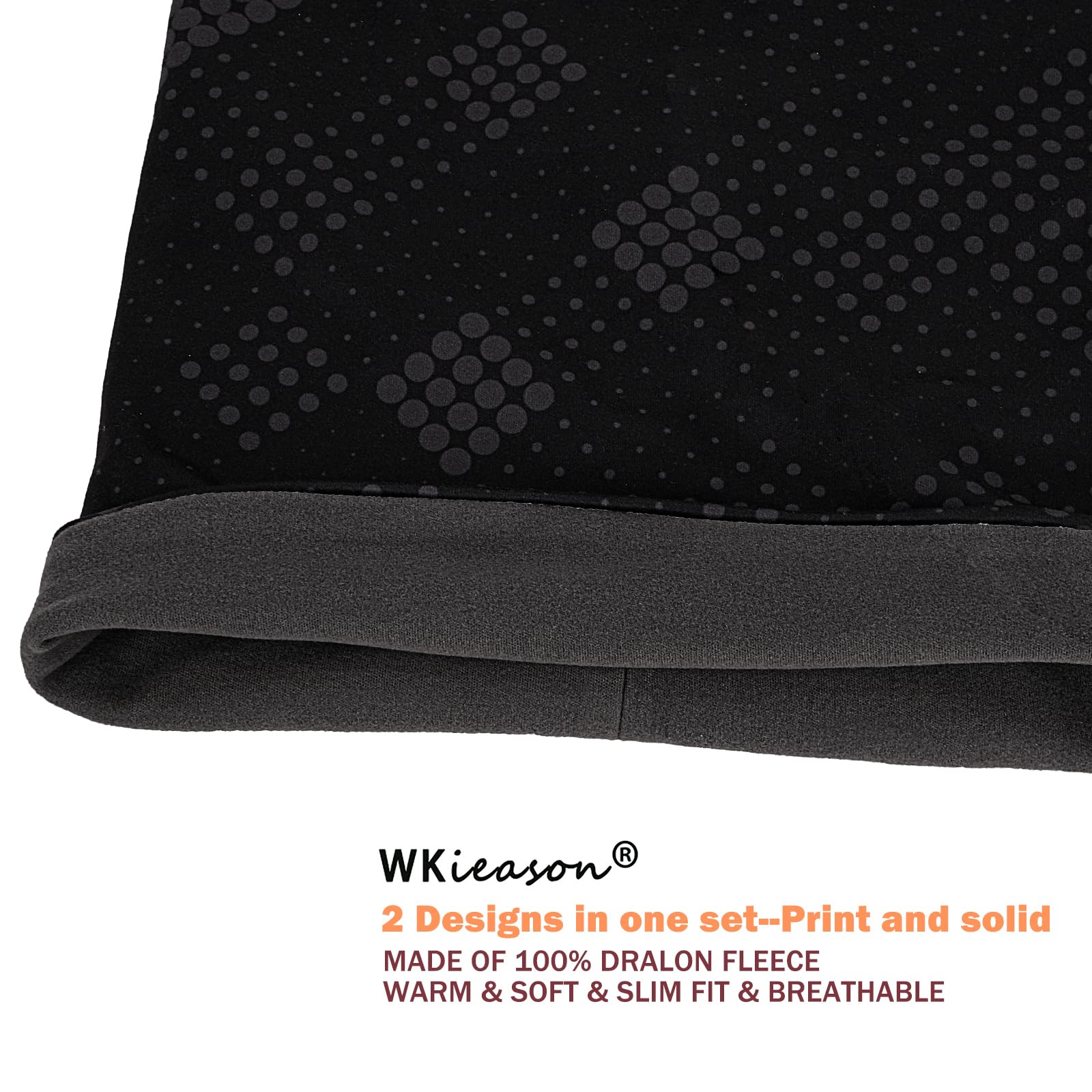 WK IEASON Winter Thermofleece Mütze Halswärmer Set, Winter Laufmütze und Thermosnoods, Unisex Schal und Fleece Mütze für Laufen Joggen Skifahren Radfahren Snowboarden Klettern Outdoor Sport 2