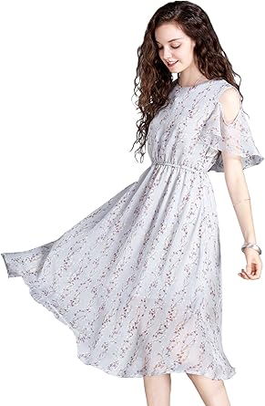 chiffon swing dress with sleeves